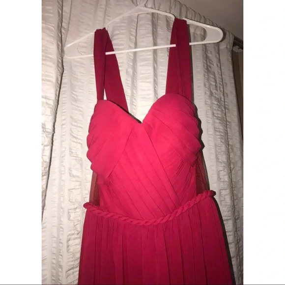 Beautiful Red Chiffon Gown NWOT - Picture 3 of 8